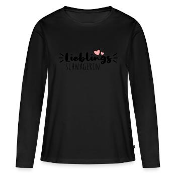 Lieblingsschwägerin - Frauen Premium Bio Langarmshirt - Schwarz - Vorne - Julia (174cm)