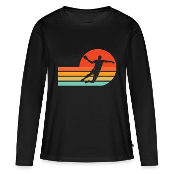 Handball player VIntage Retro Sport Handball - Women's Premium Organic Long Sleeve Shirt - black - Front - Julia (174cm)