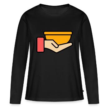 soupe - T-shirt manches longues Premium bio Femme - noir - Devant - Julia (174cm)