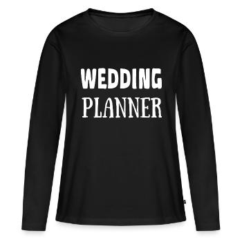 WEDDING PLANNER MARIAGE - T-shirt manches longues Premium bio Femme - noir - Devant - Julia (174cm)