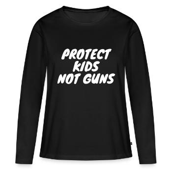 Protégez les enfants, pas les armes à feu - T-shirt manches longues Premium bio Femme - noir - Devant - Julia (174cm)