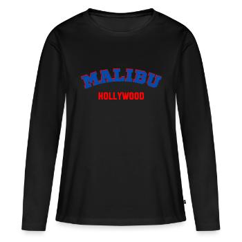 MALIBU hollywood - T-shirt manches longues Premium bio Femme - noir - Devant - Julia (174cm)