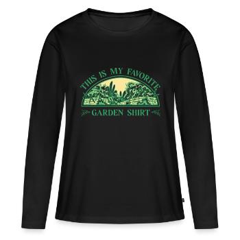 Jardin Verger Cadeau Jardinier Hobby Jardinier - T-shirt manches longues Premium bio Femme - noir - Devant - Julia (174cm)