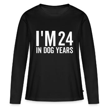 J’ai 24 ans dans Dog Years - T-shirt manches longues Premium bio Femme - noir - Devant - Julia (174cm)
