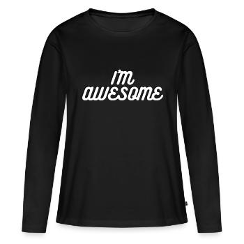 Je suis incroyable - T-shirt manches longues Premium bio Femme - noir - Devant - Julia (174cm)