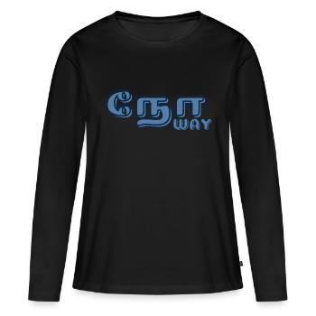 Pas question - T-shirt manches longues Premium bio Femme - noir - Devant - Julia (174cm)