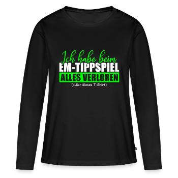 Ich habe beim EM Tippspiel alles verloren - Frauen Premium Bio Langarmshirt - Schwarz - Vorne - Julia (174cm)