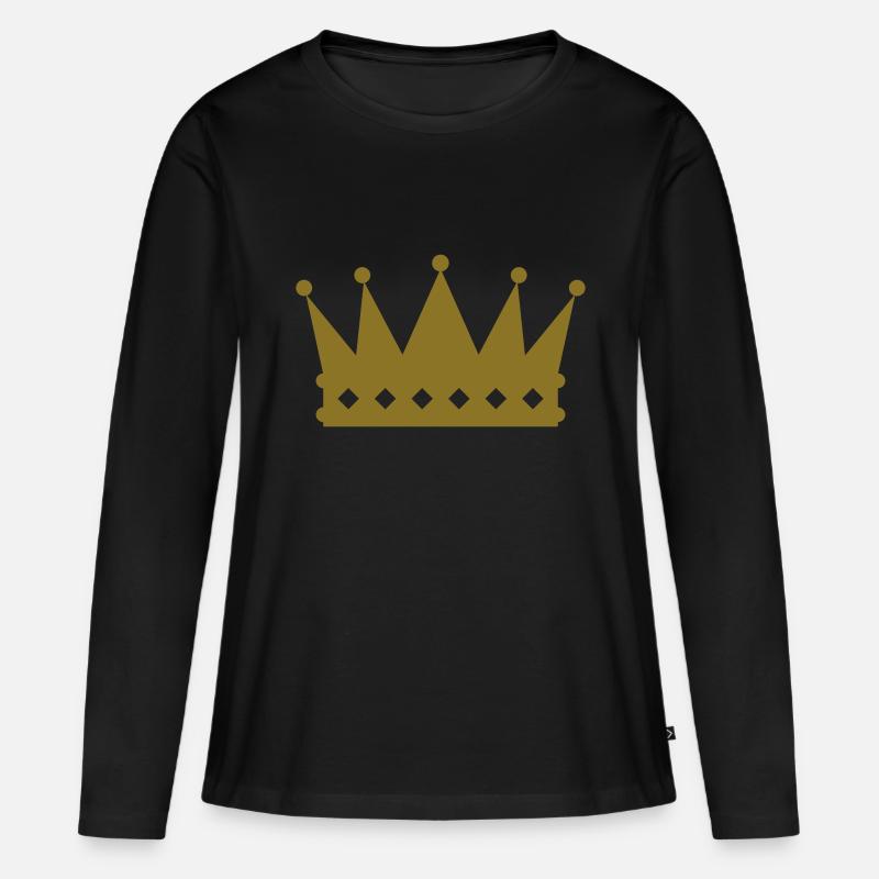DE - Krone - Frauen Premium Bio Langarmshirt - Schwarz