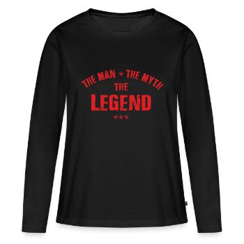 The Man The Myth The Legend - T-shirt manches longues Premium bio Femme - noir - Devant - Julia (174cm)