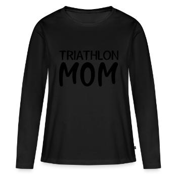 Triathlon - T-shirt manches longues Premium bio Femme - noir - Devant - Julia (174cm)