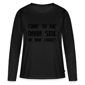 Come To The Dark Side We Have Cookies - T-shirt manches longues Premium bio Femme - noir - Devant - Julia (174cm)