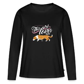 drevergirl - T-shirt manches longues Premium bio Femme - noir - Devant - Julia (174cm)
