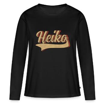 Heiko Retro Design - T-shirt manches longues Premium bio Femme - noir - Devant - Julia (174cm)