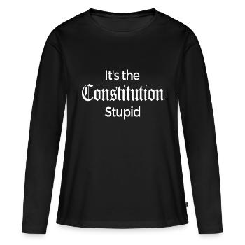 C’est la Constitution Stupide - Cadeau Amusant - T-shirt manches longues Premium bio Femme - noir - Devant - Julia (174cm)