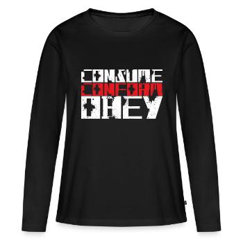 Consommez Conform Obey! - T-shirt manches longues Premium bio Femme - noir - Devant - Julia (174cm)