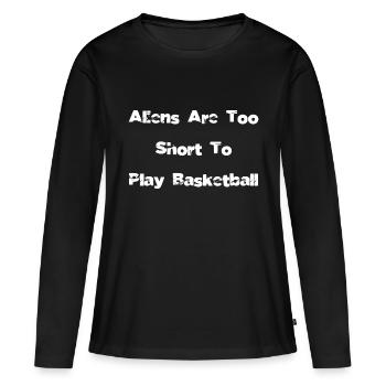 abduction spaceship alien kid baseball player - Frauen Premium Bio Langarmshirt - Schwarz - Vorne - Julia (174cm)