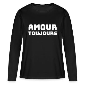 amour toujours - T-shirt manches longues Premium bio Femme - noir - Devant - Julia (174cm)