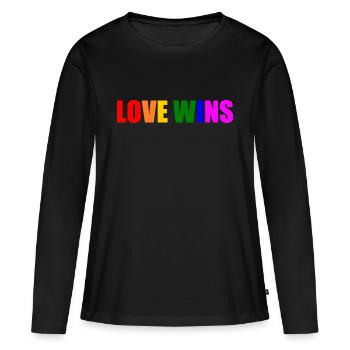 Love wins - Women's Premium Organic Long Sleeve Shirt - black - Front - Julia (174cm)
