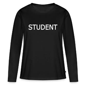 Student - Frauen Premium Bio Langarmshirt - Schwarz - Vorne - Julia (174cm)