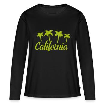 california - Frauen Premium Bio Langarmshirt - Schwarz - Vorne - Julia (174cm)