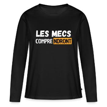 LES MECS COMPRENDRONT - T-shirt manches longues Premium bio Femme - noir - Devant - Julia (174cm)