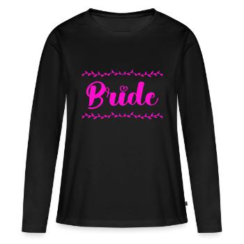 mariée - T-shirt manches longues Premium bio Femme - noir - Devant - Julia (174cm)