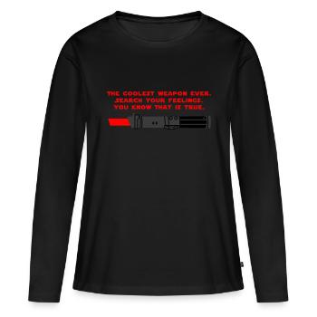 Star Wars: Arme / arme / sabre laser - T-shirt manches longues Premium bio Femme - noir - Devant - Julia (174cm)