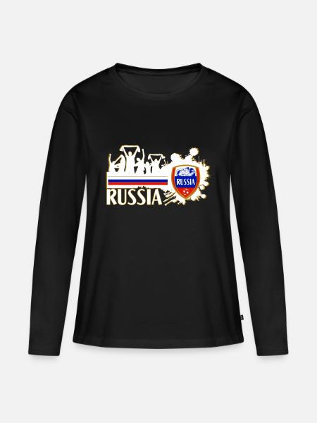 russia fan 2 - Frauen Premium Bio Langarmshirt - Schwarz