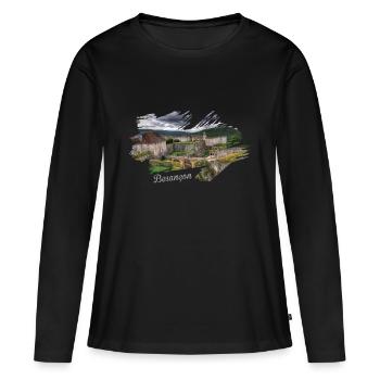 Franche Comté Besançon - T-shirt manches longues Premium bio Femme - noir - Devant - Julia (174cm)