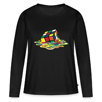 Rubik's Cube En Train De Fondre - T-shirt manches longues Premium bio Femme - noir - Devant - Julia (174cm)