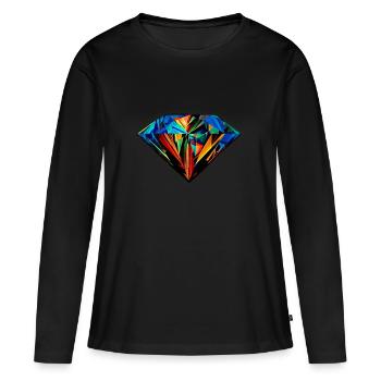 diamond - T-shirt manches longues Premium bio Femme - noir - Devant - Julia (174cm)