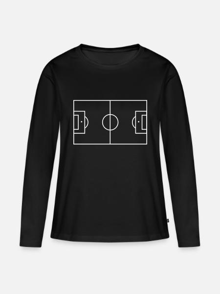 Fussball Feld - Frauen Premium Bio Langarmshirt - Schwarz