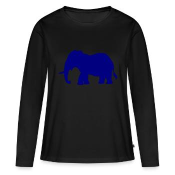 Éléphant - T-shirt manches longues Premium bio Femme - noir - Devant - Julia (174cm)