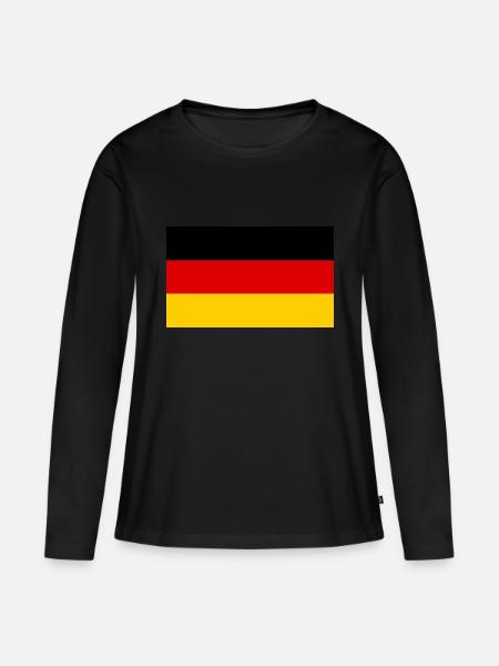 Deutsche Flagge - Frauen Premium Bio Langarmshirt - Schwarz