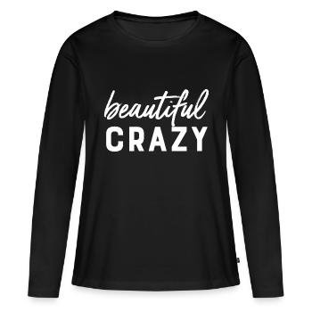 Beau fou - T-shirt manches longues Premium bio Femme - noir - Devant - Julia (174cm)