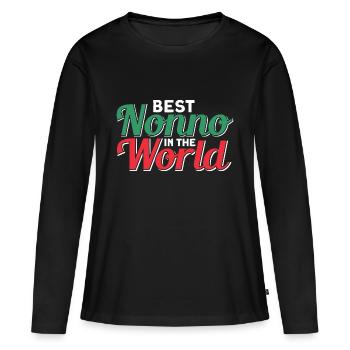 Großvater Vintage Großvater Opa - Frauen Premium Bio Langarmshirt - Schwarz - Vorne - Julia (174cm)
