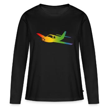 Airplane Rainbow Course - Women's Premium Organic Long Sleeve Shirt - black - Front - Julia (174cm)
