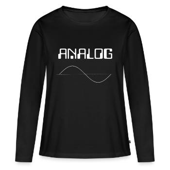 Analog - Frauen Premium Bio Langarmshirt - Schwarz - Vorne - Julia (174cm)