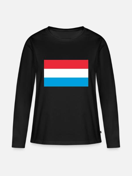 Luxemburgische Nationalflagge - Frauen Premium Bio Langarmshirt - Schwarz