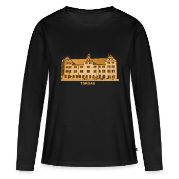 Hôtel de ville de Torgau Elbe Saxe du Nord - T-shirt manches longues Premium bio Femme - noir - Devant - Julia (174cm)