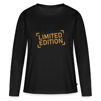 Edition Limitée - Rare - Rare Pièce Unique - T-shirt manches longues Premium bio Femme - noir - Devant - Julia (174cm)