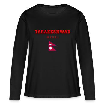 Tarakeshwar, Népal - T-shirt manches longues Premium bio Femme - noir - Devant - Julia (174cm)