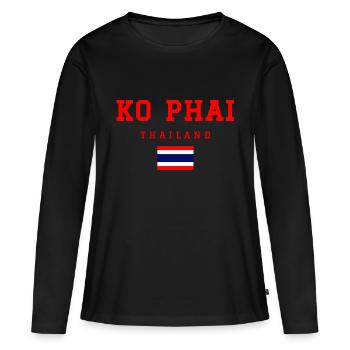 Ko Phai Thaïlande - T-shirt manches longues Premium bio Femme - noir - Devant - Julia (174cm)
