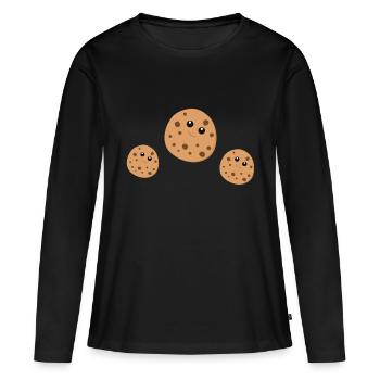 Cookies - Frauen Premium Bio Langarmshirt - Schwarz - Vorne - Julia (174cm)