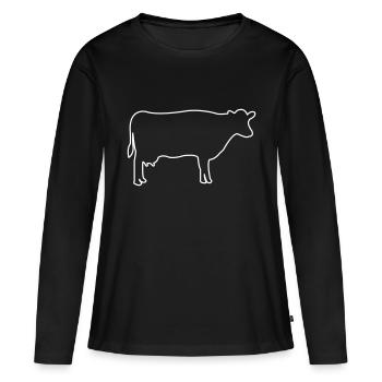 Contour de la vache - T-shirt manches longues Premium bio Femme - noir - Devant - Julia (174cm)