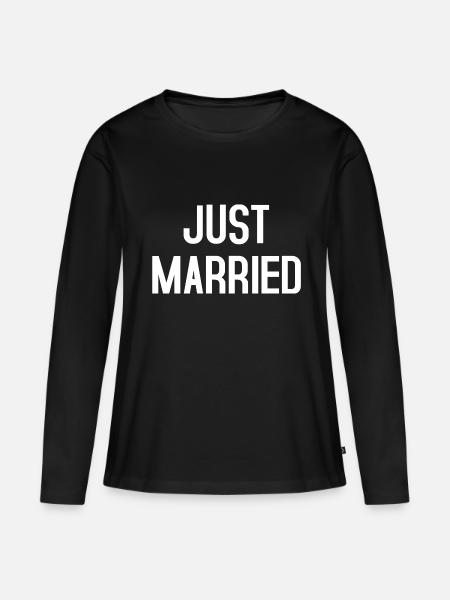 Just Married - Frauen Premium Bio Langarmshirt - Schwarz