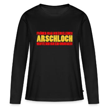arschloch - Frauen Premium Bio Langarmshirt - Schwarz - Vorne - Julia (174cm)