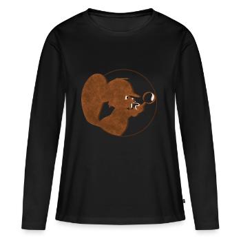 Détective Beaver - Vintagecontest - T-shirt manches longues Premium bio Femme - noir - Devant - Julia (174cm)