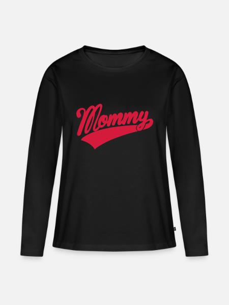 mommy - Frauen Premium Bio Langarmshirt - Schwarz