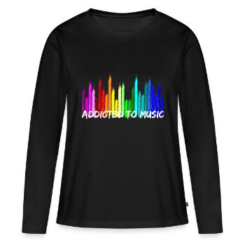 Addicted to Music Equalizer SoundRegler - T-shirt manches longues Premium bio Femme - noir - Devant - Julia (174cm)